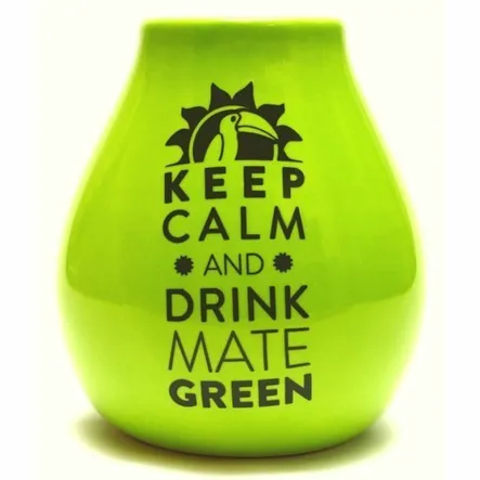 Tykwa Ceramiczna Matero Ceramico Luka Green 350 ml z Logo  - Wyprzedaż
