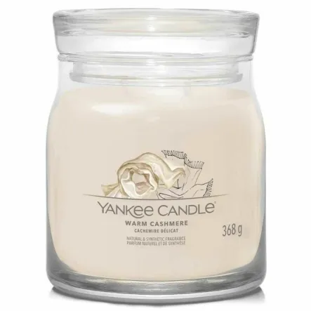 Świeca Średnia WARM CASHMERE - Wosk Sojowy 368 g - YANKEE CANDLE