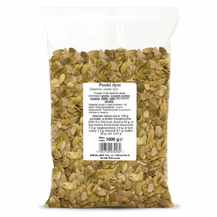 Pestki Dyni Łuskane 1 kg - Bakalland - Przecena Krótka Data Minimalnej Trwałości