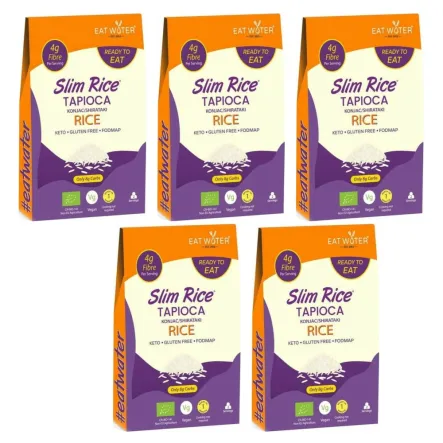 5 x Makaron z Tapioki i Konjac w Kształcie Ryżu Bezglutenowy Bio 200 g - SLIM RICE
