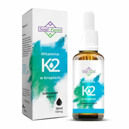Witamina K2 w Kroplach (100 Mcg) 30 ml - Soul Farm - Wyprzedaż