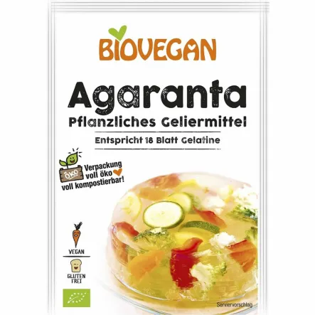 Agaranta Bezglutenowy Środek Żelujący Bio 18 g - Biovegan - Przecena Krótka Data Minimalnej Trwałości