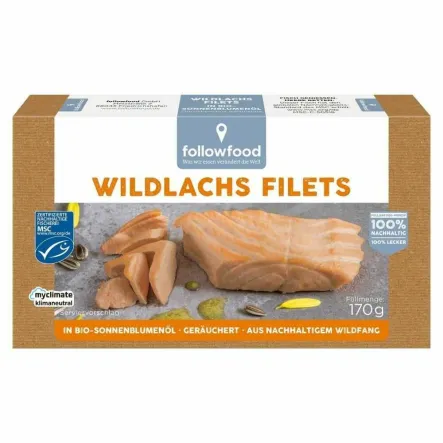 Łosoś Dziki Wędzony MSC Filety w Bio Oleju Słonecznikowym 170 g - Followfood