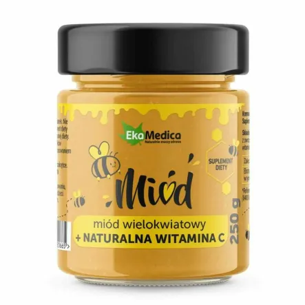 Miód Wielokwiatowy + Naturalna Witamina C 250 g - Ekamedica