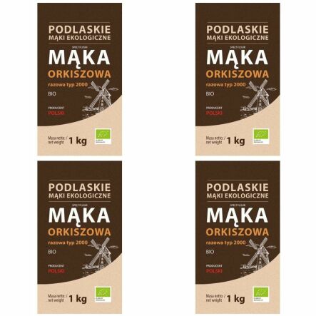 4 x Mąka Orkiszowa Razowa Bio 1 kg TYP 2000 - BioLife