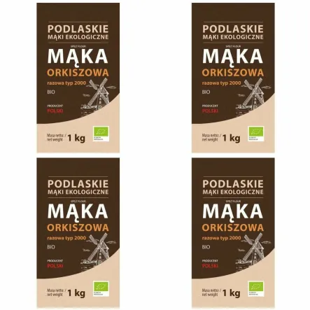 4 x Mąka Orkiszowa Razowa Bio 1 kg TYP 2000 - BioLife