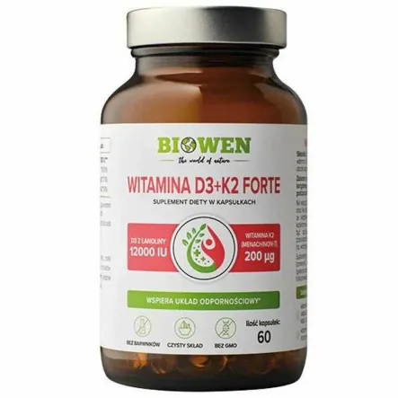Witamina D3+K2 Forte 60 Kapsułek - Biowen
