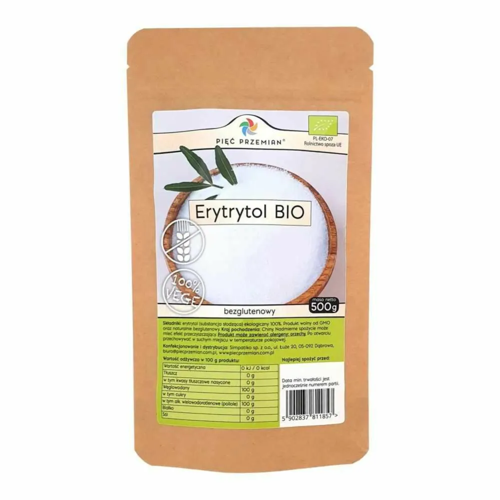 Erytrytol BIO 500 g - Pięć Przemian