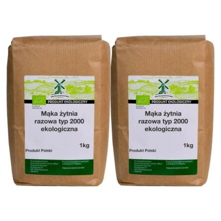 2 x Mąka Żytnia Razowa Typ 2000 Eko 1 kg - Młyn Kopytowa