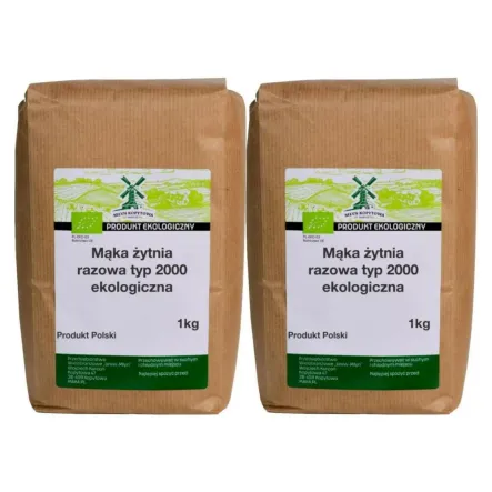 2 x Mąka Żytnia Razowa Typ 2000 Eko 1 kg - Młyn Kopytowa