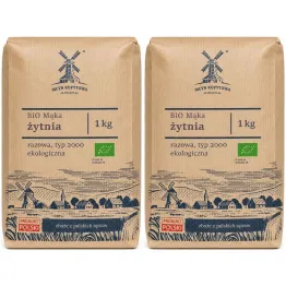 2 x Mąka Żytnia Razowa Typ 2000 Eko 1 kg - Młyn Kopytowa
