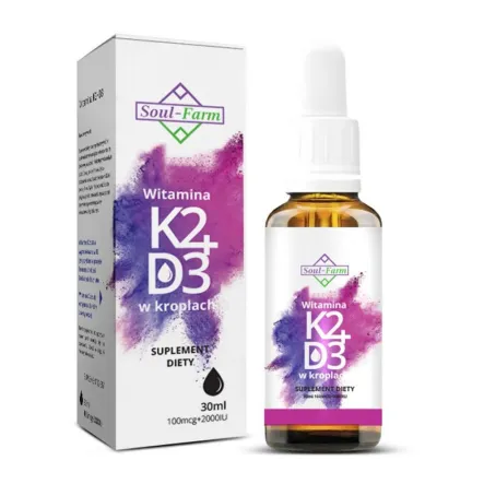 Witamina K2MK7 + D3 w Kroplach 30 ml - Soul Farm