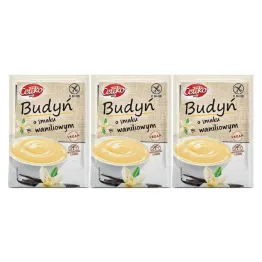 Zestaw 3 x Budyń o Smaku Waniliowym Bezglutenowy Bez Dodatku Cukru 40 g - Celiko