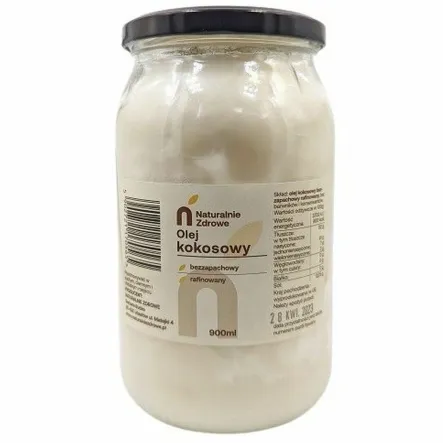 Olej Kokosowy Bezzapachowy Rafinowany 900 ml - Naturalnie Zdrowe