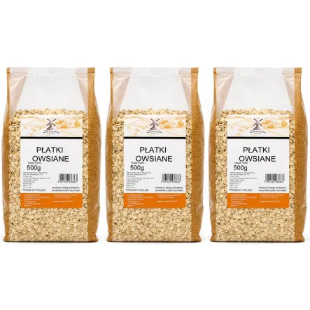 3 x Płatki Owsiane 500 g - Młyn Kopytowa