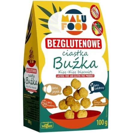 Ciastka Buźka Bezglutenowe Bez Dodatku Cukru 100 g - Malu Food