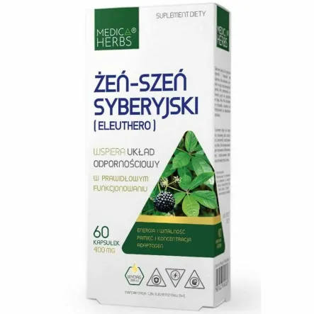 Żeń-Szeń Syberyjski 400 mg 60 Kapsułek - Medica Herbs