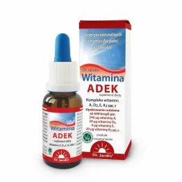 Witamina ADEK Kompleks Witamin A+D3+E+K2-MK7 20 ml - Dr. Jacobs