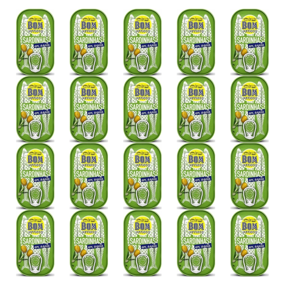 20 x Sardynki Portugalskie w Oliwie z Oliwek 120 g (84 g) - Bom Petisco