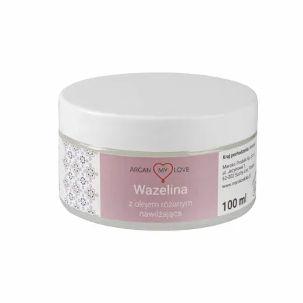 Wazelina Kosmetyczna z Olejem Różanym Nawilżająca 100 ml - Argan My Love