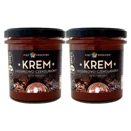 2 x Krem Migdałowo - Czekoladowy Keto Bezglutenowy Bez Dodatku Cukru 300 g - Pięć Przemian