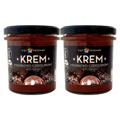2 x Krem Migdałowo - Czekoladowy Keto Bezglutenowy Bez Dodatku Cukru 300 g - Pięć Przemian