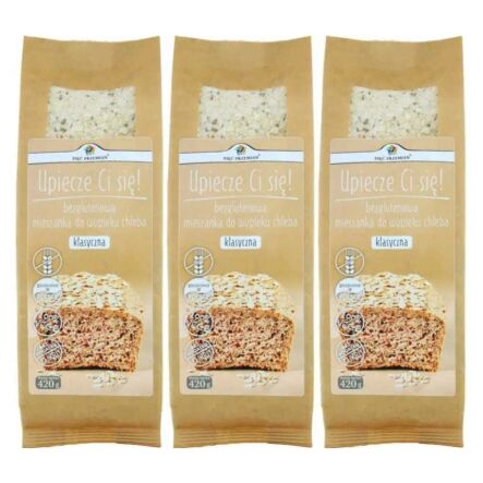 3 x Mieszanka do Wypieku Chleba Bezglutenowego Klasyczna 420 g - Pięć Przemian