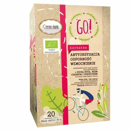 Herbatka Go! Antyoksydacja Odporność Wzmocnienie Bio 50 g (20x 2,5 g) - Mir-Lek (data: 01.10.2025)