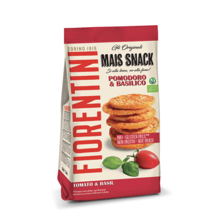 Krążki Kukurydziane z Pomidorami i Bazylią Bezglutenowe Bio 50 g Fiorentini - Chrupki Wafle