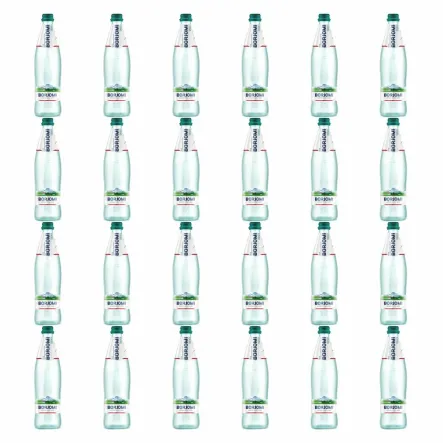 24 x Naturalna Woda Mineralna Naturalnie Wysoko Nasycona CO2 Wysoko Zmineralizowana Butelka Szklana  500 ml - Borjomi