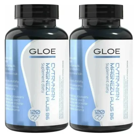 2 x Cytrynian Magnezu Plus B6 120 Kapsułek - Gloe