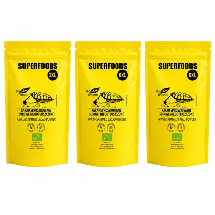 3 x Kakao Sproszkowane Surowe Nieodtłuszczone Bio 400 g - Bio Planet