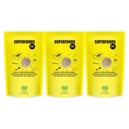 3 x Kakao Sproszkowane Surowe Nieodtłuszczone Bio 400 g - Bio Planet