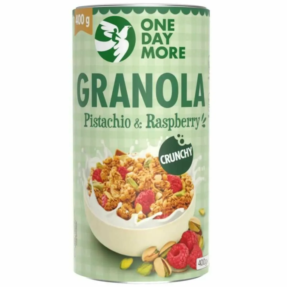 Granola Pistacjowa z Malinami 400 g - One Day More