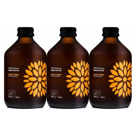 3 x Kombucha Acerola + Imbir BIO Organiczna Herbata Fermentowana i Żywa 330 ml - Vigo