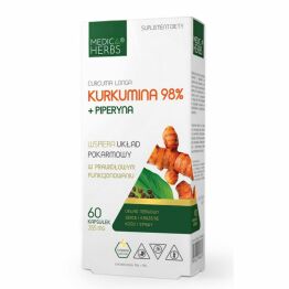 Kurkumina 98% +Piperyna 60 Kapsułek -  Medica Herbs
