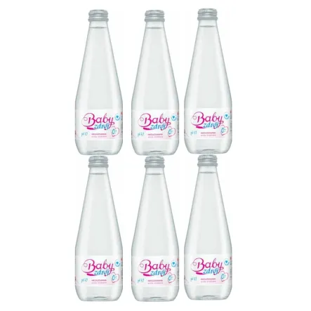 6 x Woda Źródlana Niegazowana 330 ml (Szklana Butelka) - Baby Zdrój