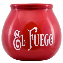 Tykwa Ceramiczna z Logo El Fuego Czerwona 300 ml