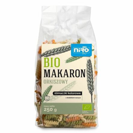 Makaron Orkiszowy Trójkolorowy Ślimaczki Bio 250 g - Niro