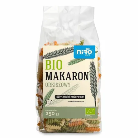 Makaron Orkiszowy Trójkolorowy Ślimaczki Bio 250 g - Niro