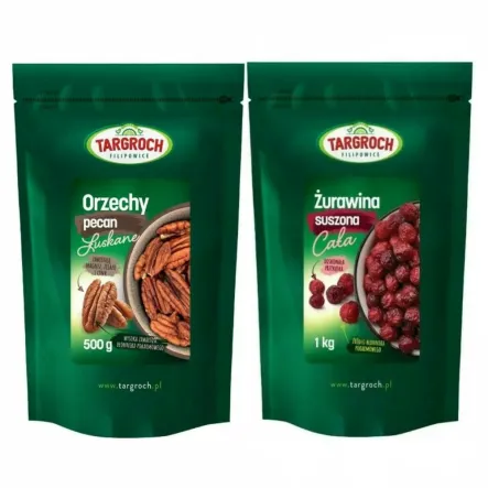 Orzechy Łuskane Pecan 500 g - Targroch + Żurawina Suszona Cała 1 kg - Targroch