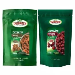 Orzechy Łuskane Pecan Połówki 500 g - Targroch + Żurawina Suszona Cała 1 kg - Targroch