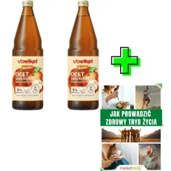 2 x Ocet Jabłkowy Niepasteryzowany Niefiltrowany Bio DEMETER 750 ml - Voelkel + ePoradnik: Jak Prowadzić Zdrowy Tryb Życia