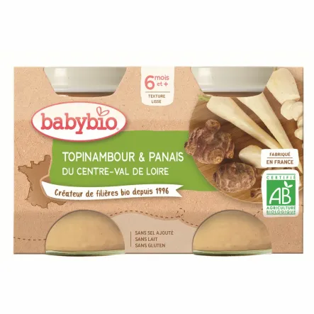 Przecier Topinambur i Pasternak od 6 Miesiąca Bezglutenowy Bio 2x130 g - Babybio