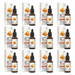 Zestaw 12 x Witamina D3 Forte w Kroplach 30 ml - Aura Herbals