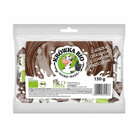 Krówki z Gorzką Czekoladą i Czarną Porzeczką Bezglutenowe Bio 150 g- Ekoflorka 