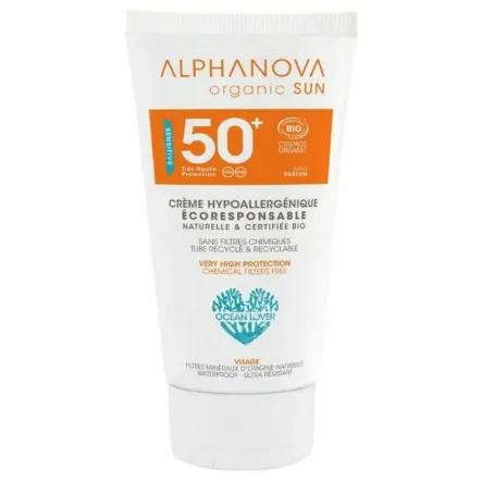 Krem Przeciwsłoneczny do Twarzy Hipoalergiczny Bezzapachowy SPF 50+ 50 g - Alphanova Sun