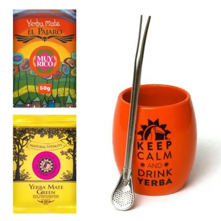 Zestaw Tykwa HUEVO + Bombilla 17,5cm + Yerba Mate 2 x 50 g - 