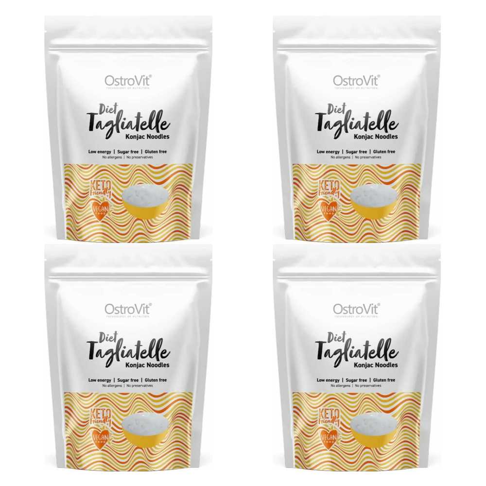 4 x Makaron Konjac Diet Tagliatelle Konjac Noodles Keto Friendly 400 g (250 g) - OstroVit