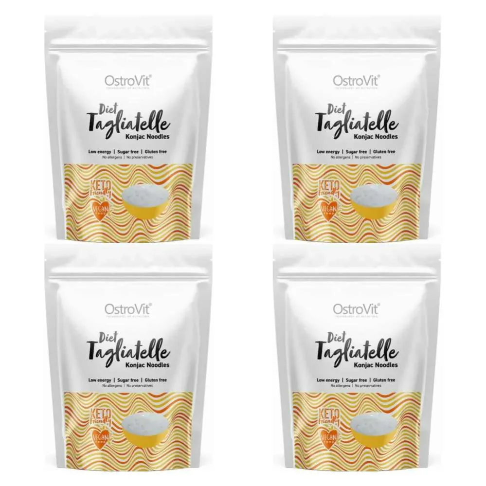 4 x Makaron Konjac Diet Tagliatelle Konjac Noodles Keto Friendly 400 g (250 g) - OstroVit